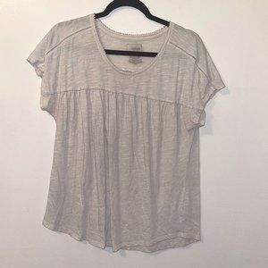 Light Gray Short-Sleeve Blouse, XL